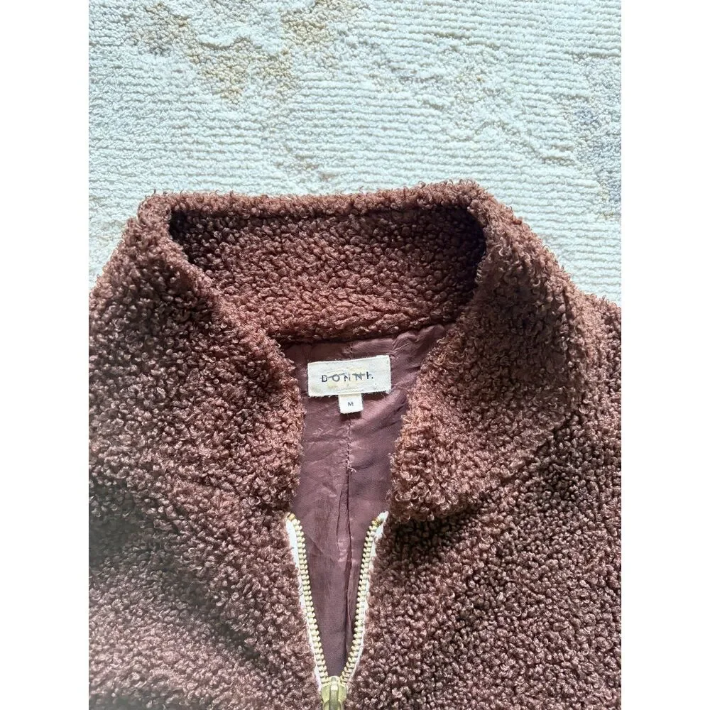 DONNI Women's Tri-Fleece Jacket  Brown/Cream - Picture 7 of 7